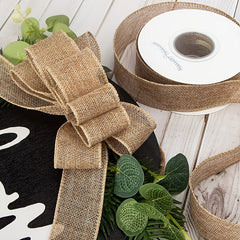 Burlap Wired Ribbon 5.08cm x 4.57m - Big Bow, Wreath, Tree Decoration