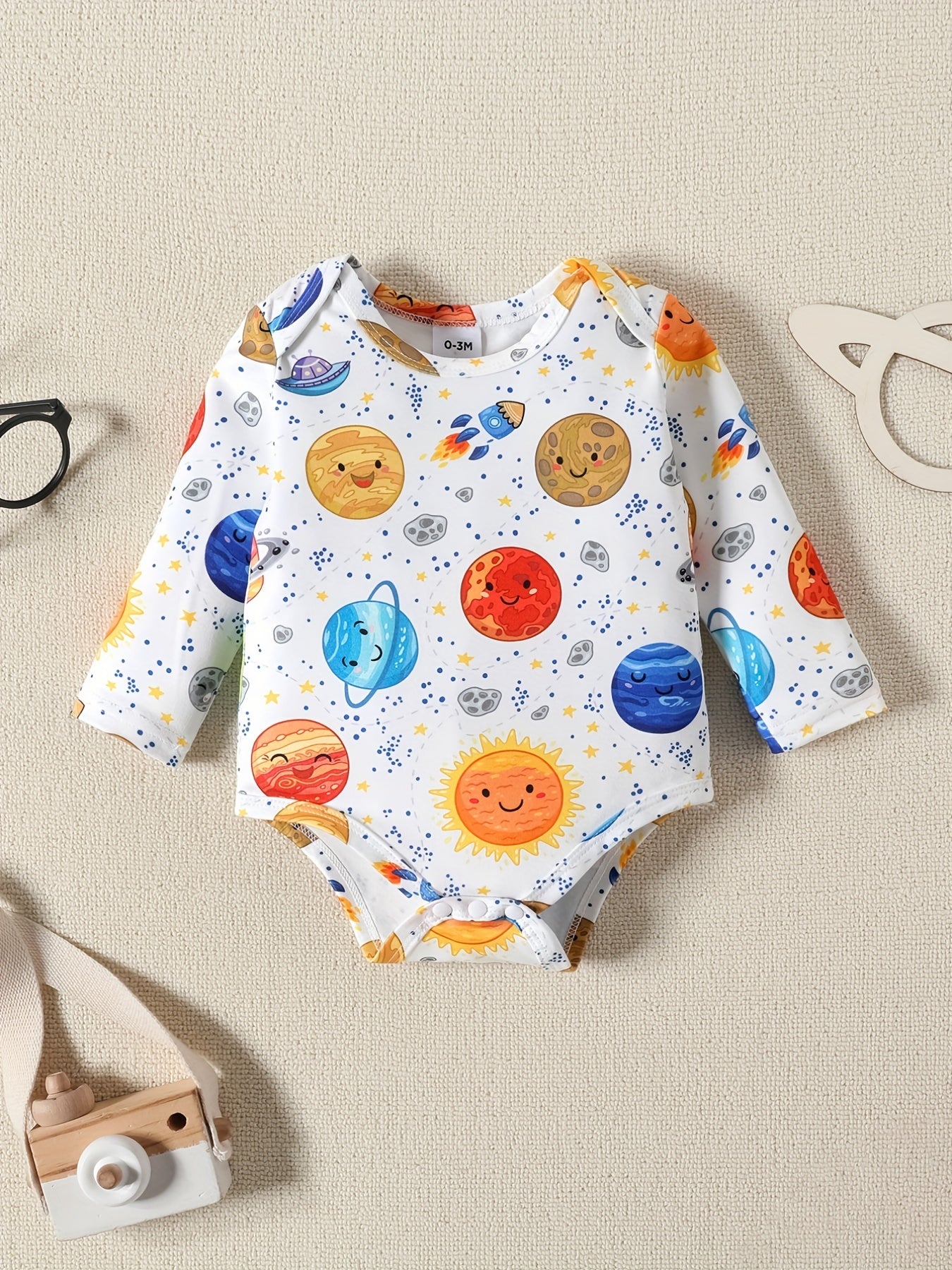 Baby Boys Starry Sky Creeper Romper Cotton Pants Set