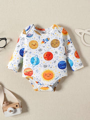 Baby Boys Starry Sky Creeper Romper Cotton Pants Set