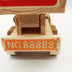 Wooden Big Bulldozer Toy Car Model Dump Truck