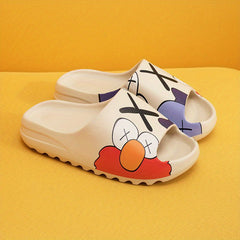 Women's Cartoon Pattern Pillow Slides Soft Sole Slippers