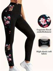 Flower Graphic Yoga Pants High Stretch Leggings Women's Activewear