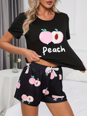 Peach Print Lounge Set Women's Loungewear & Sleepwear