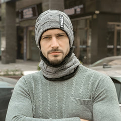 Warm Knitted Hat Scarf Set Winter Outdoor Activities
