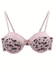 Floral Print Lace Bras Breathable Shoulder Strap Women's Lingerie