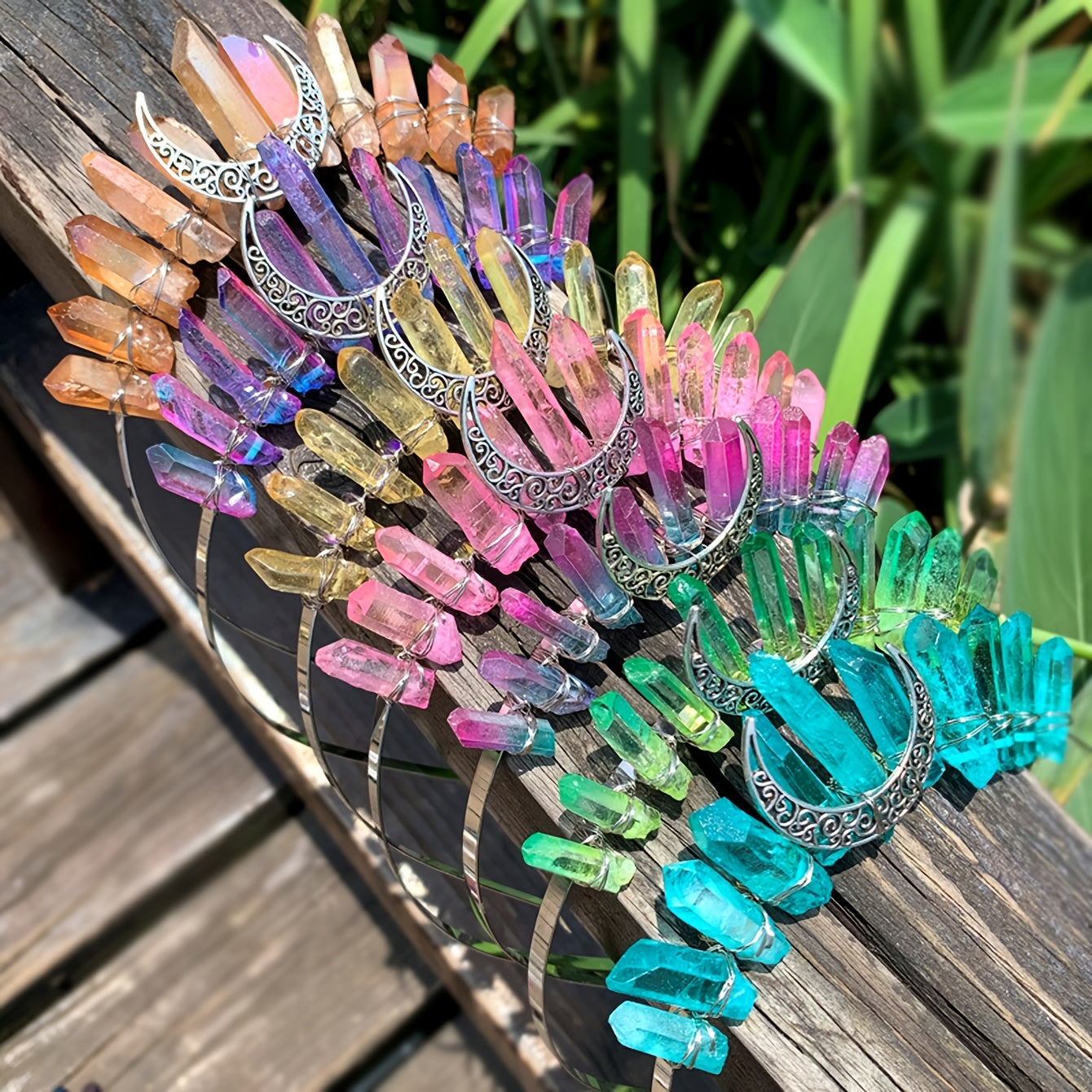 Crystal Quartz Crown Hairband for Woman Weeding & Parties