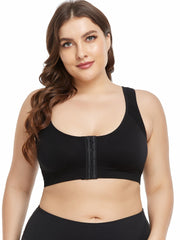 Mesh Front Buckle Sports Bra Racer Back Yoga Fitness Lingerie