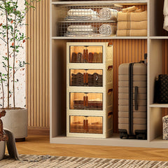 Pretty Foldable Storage Bin Double Door Sundries Storage Box