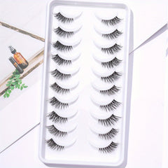 10 Pairs Natural Look Half Lashes Clear Band False Eyelashes