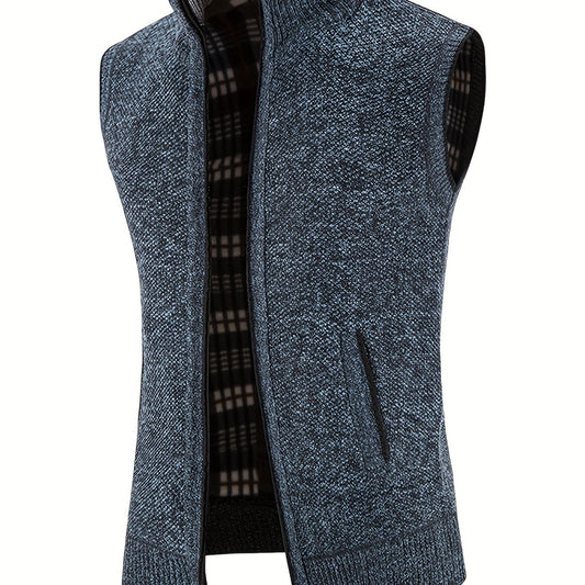 Knitted Sleeveless Cardigan Sweaters Men's Vests for Fall Winter
