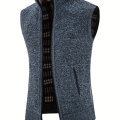 Knitted Sleeveless Cardigan Sweaters Men's Vests for Fall Winter