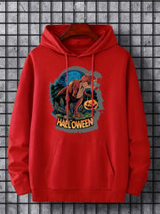 Men's Halloween Dino Print Hoodie Casual Sweatshirt