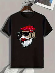 Cartoon Portrait Print Men's Graphic T shirt Casual Comfy Tees For Summer