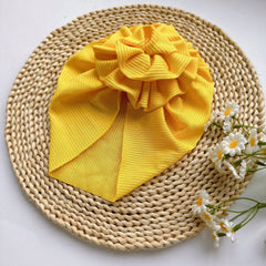 Yellow Baby Spring Summer Thin Headband Soft Big Flower Baby Hat