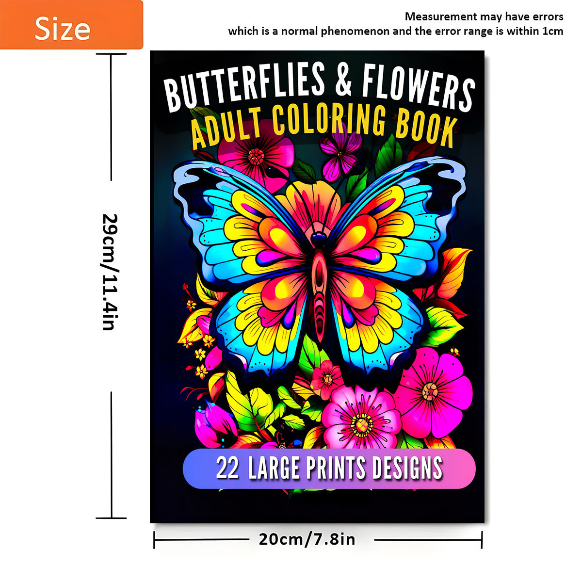 Butterflies & Flowers Coloring Book - Watercolor Paper Designs