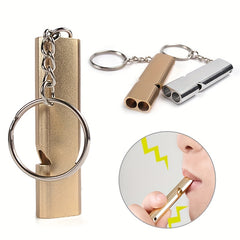 Portable Survival Whistle Double pipe Multifunctional Whistle Keychain