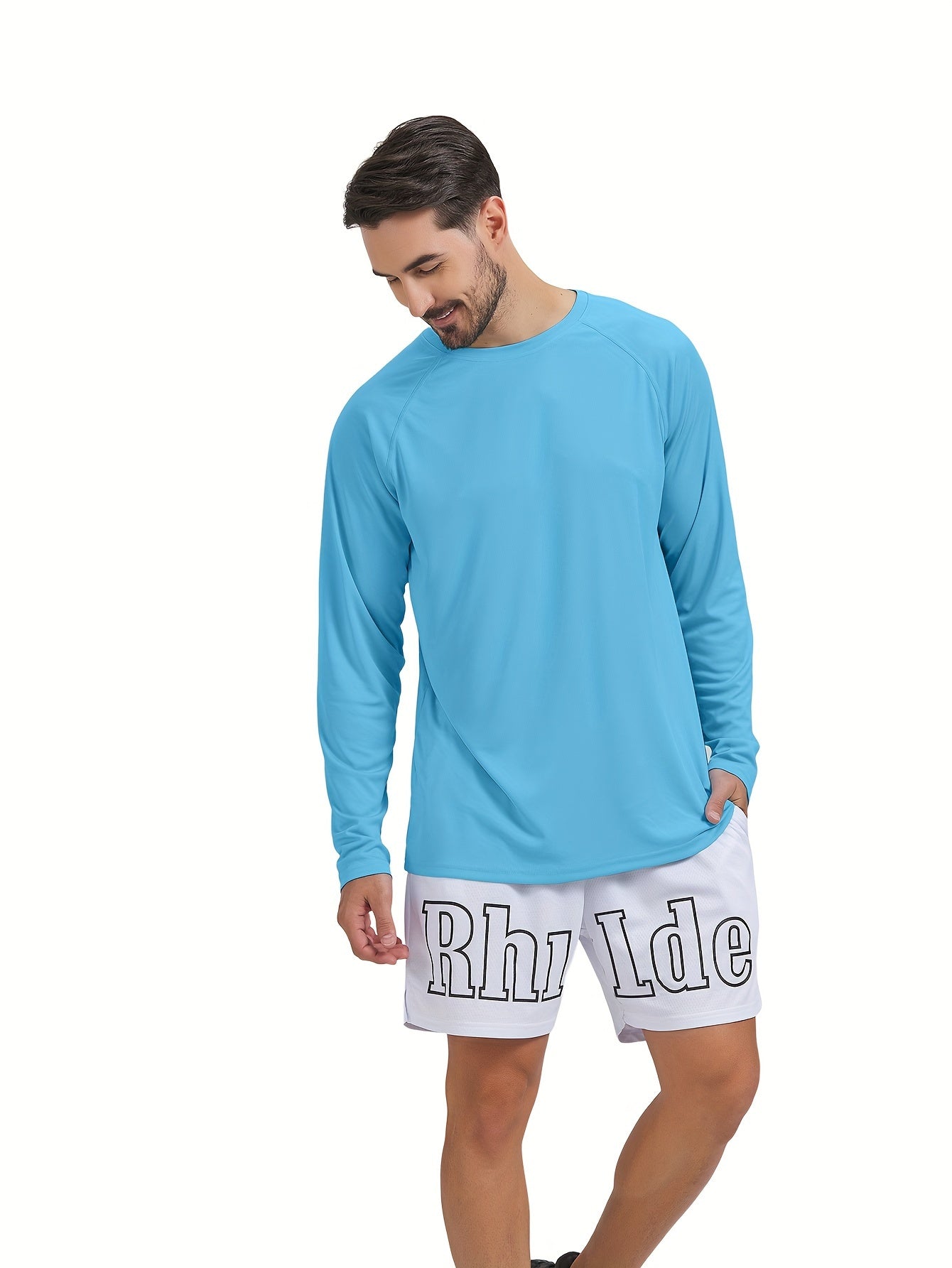 Men's UPF 50 Sun Protection Long Sleeve T Shirt Quick Dry Outdoor Fishing Tops