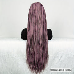 Colorful Lace Front Braided Wig Box Braid with Baby Hair Synthetic Hair Wig