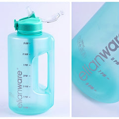 Large Capacity Plastic Straw Water Bottle With Time Marker Leak Proof