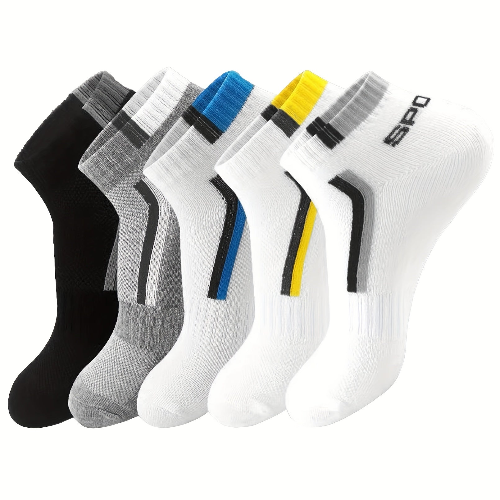 Men's Mid Crew Sport Socks Mesh Cotton Blend Breathable Socks
