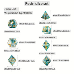 7pc Resin Polyhedral Dice Set 20 Sided Halloween Design