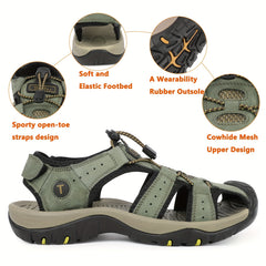 Men's Closed Toe Sandals Durable Non Slip Outdoor Hiking Trekking Sandals
