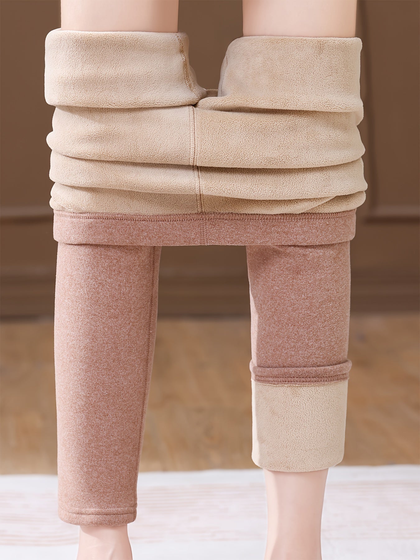 Plush Lined Thermal Pants Soft & Comfy Slim Elastic Tights