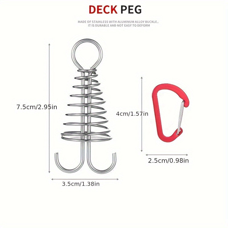 12pcs Tent Ground Anchor Pegs Stainless Steel Deck Boards Tent Stakes