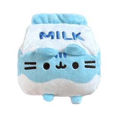 Chubby Cat Plush Toy in Milk Carton Soft Polyester Stuffed Animal