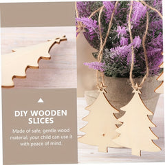10pcs Christmas Tree Chips Decor Arts And Crafts Wooden Slice Nativity Craft