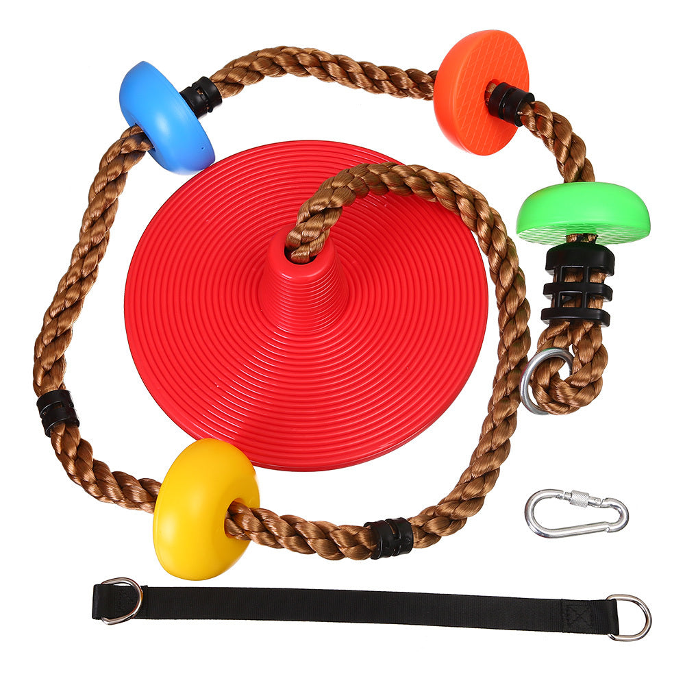 Outdoor Playground Set Accessories Climbing Rope Tree Swing With Disc Swing Seat