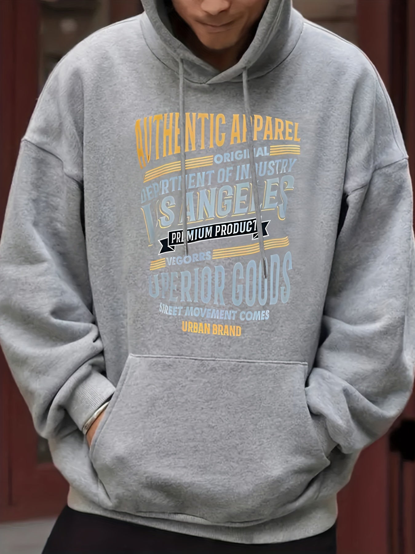 Men's Authentic Print Hoodie for Spring Fall