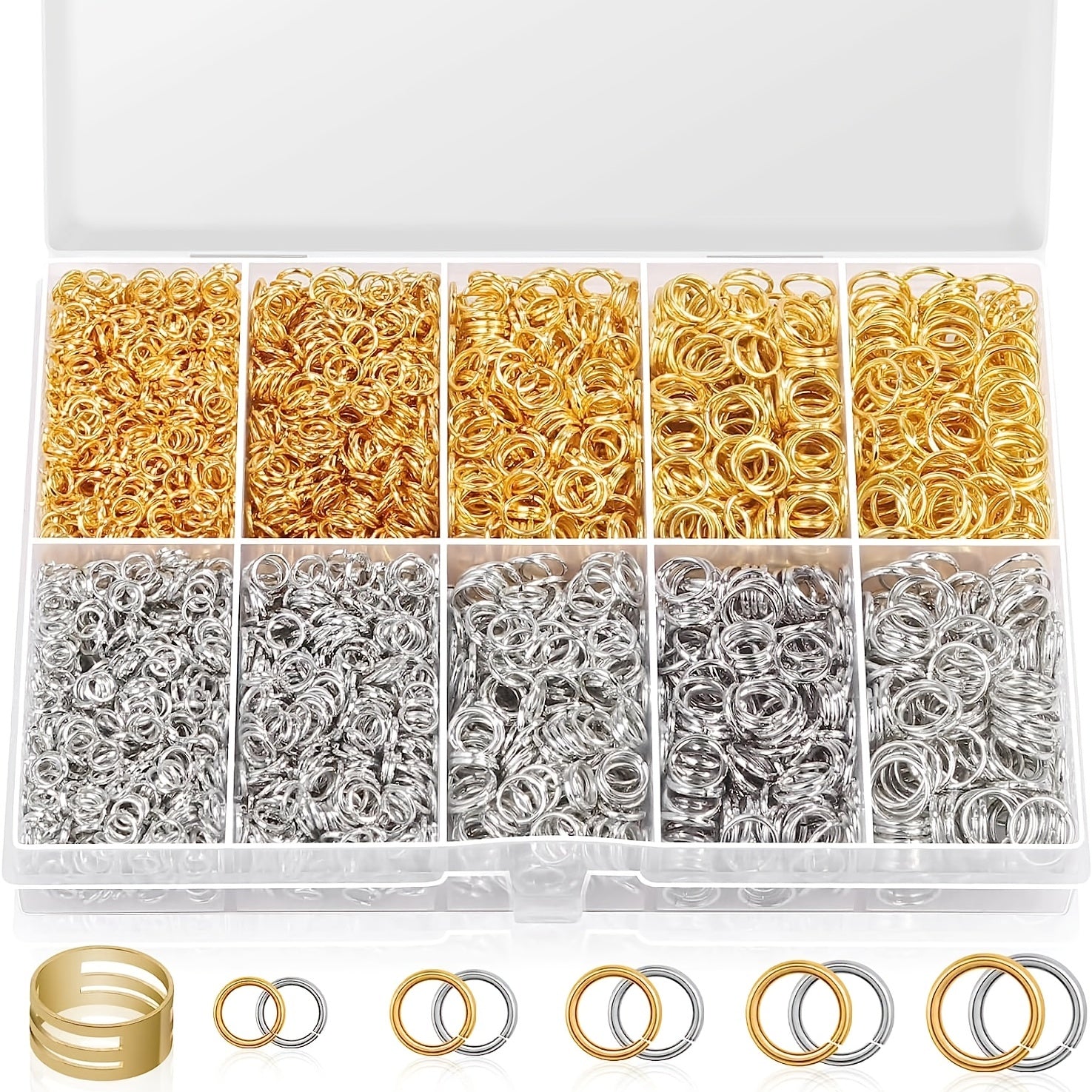 4600Pcs Silver & Golden Jump Rings w/ Tools for Jewelry Making