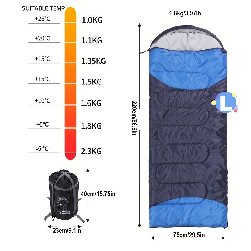 Double Stitching Camping Sleeping Bag - Spliceable for Mountaineering and Hiking
