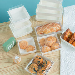 50pcs Clear Lid Cake Box Ideal for Cakes Chocolates Cookies - Great for Parties