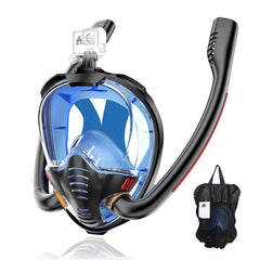 180 Degree Panoramic Full Face Snorkel Mask Anti Leak Dry Top Set