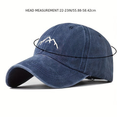 Mountain Embroidery Baseball Cap Unisex Distressed Cotton Dad Hat
