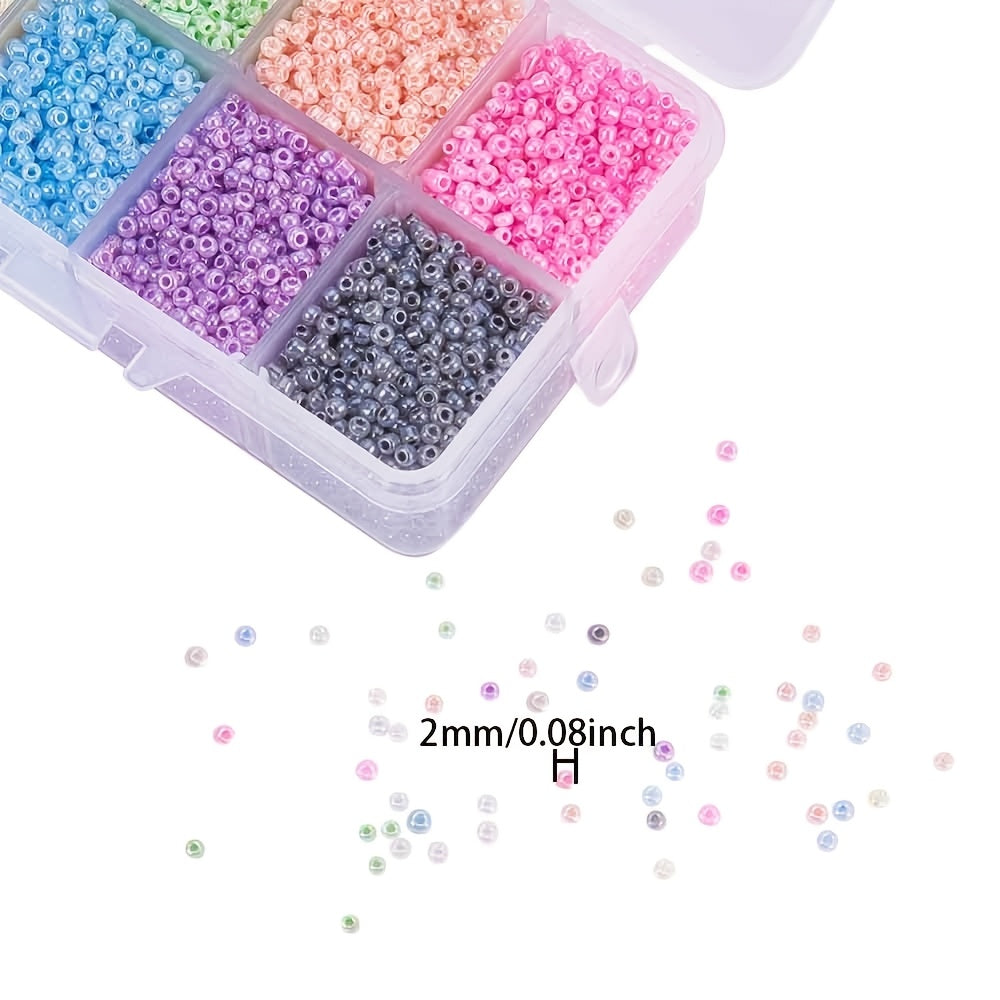 12/0 Multicolor Glass Seed Beads 2mm 1mm Hole for DIY Jewelry Making
