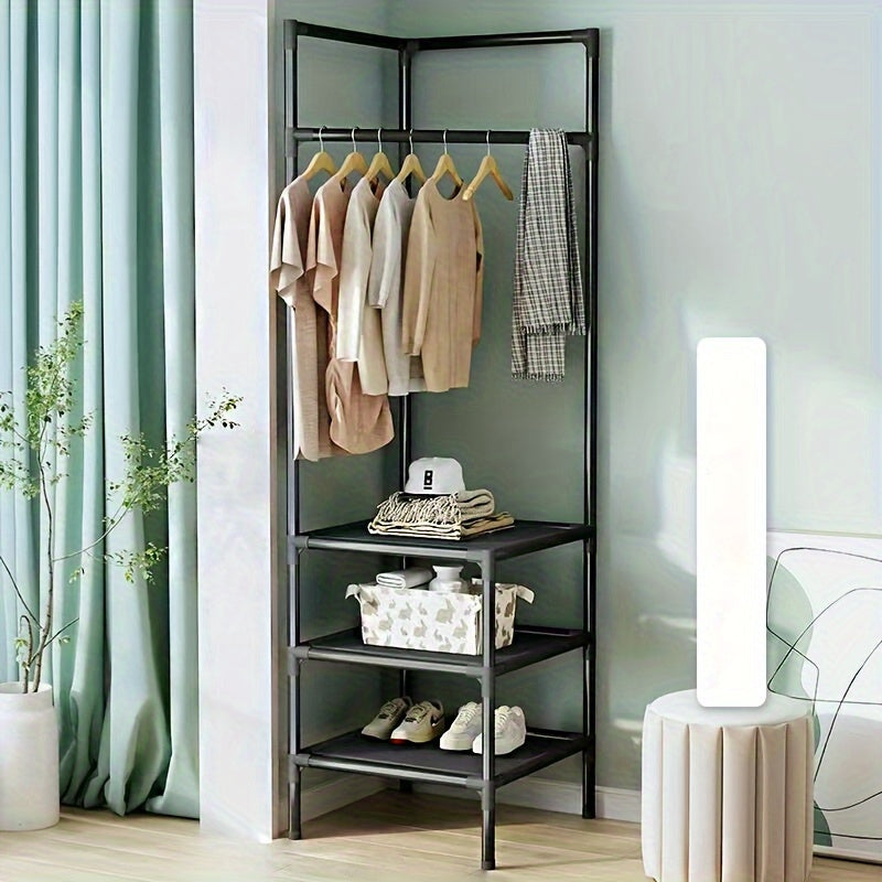 1pc Wall Corner Coat Rack Household Organizer
