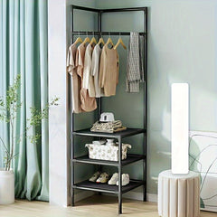 1pc Wall Corner Coat Rack Household Organizer
