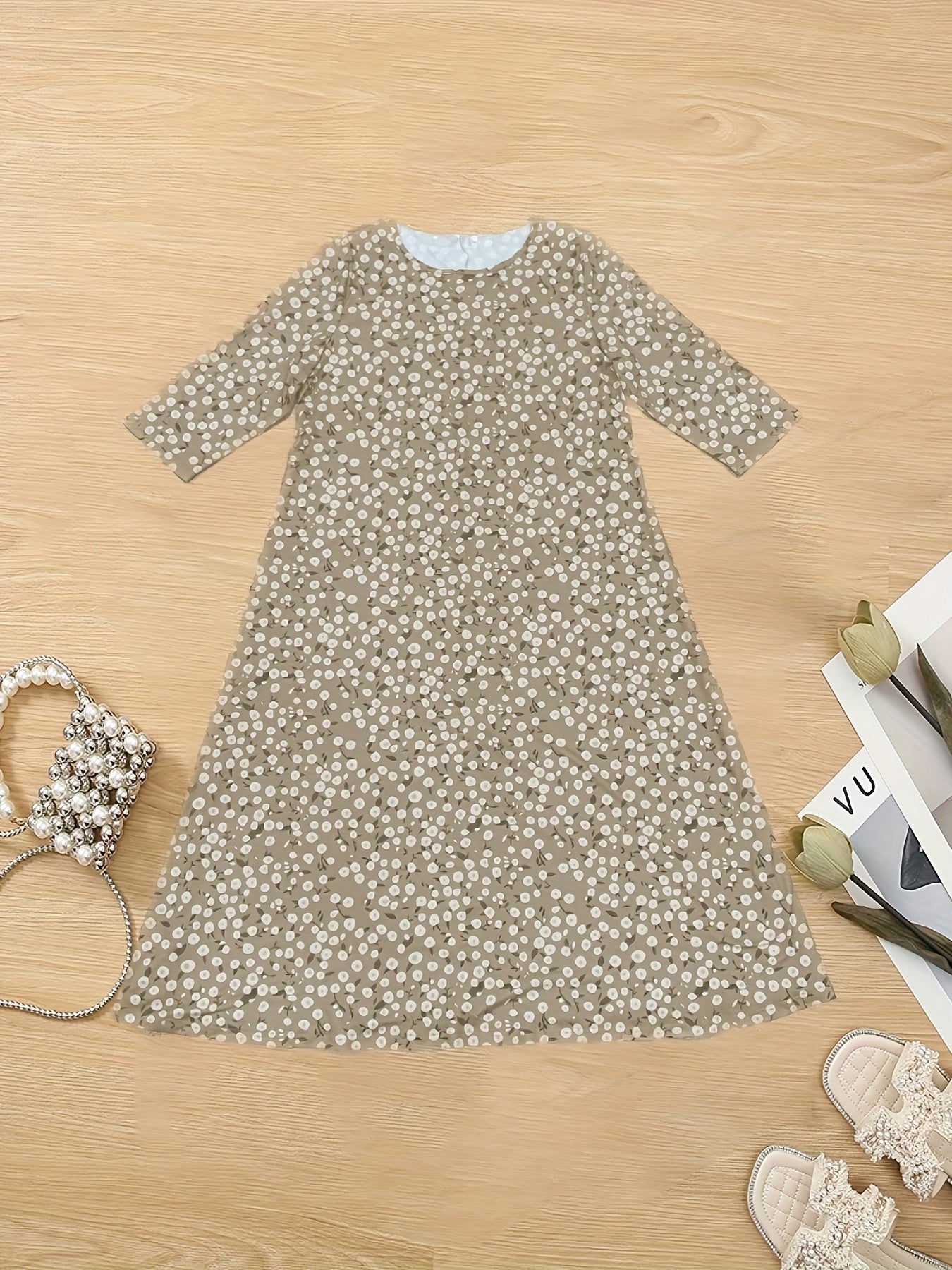 Floral Print Long Sleeve Maxi Dress