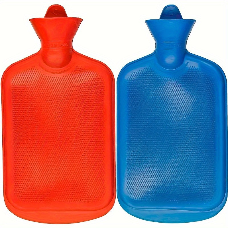 2pcs Natural Rubber BPA Hot Water Bottles Durable Hot Water Bag for Thermal