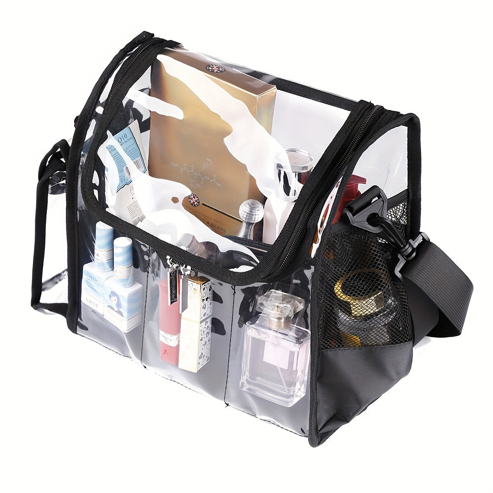 Clear Makeup Organizer Bag Cosmetic Bag With Sturdy Zipper And External Pockets