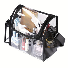 Clear Makeup Organizer Bag Cosmetic Bag With Sturdy Zipper And External Pockets