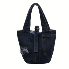 Vintage Denim Bucket Bag Coin Purse for Women