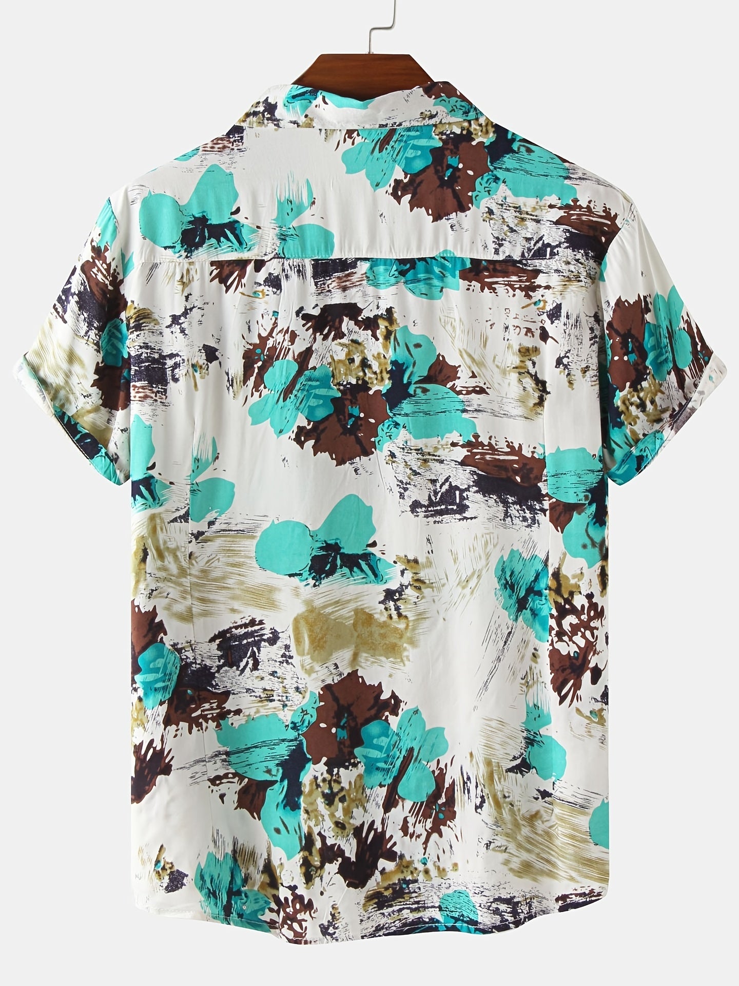 Men s Cotton Splatter Paint Short Sleeve Shirt Hawaiian Shirt