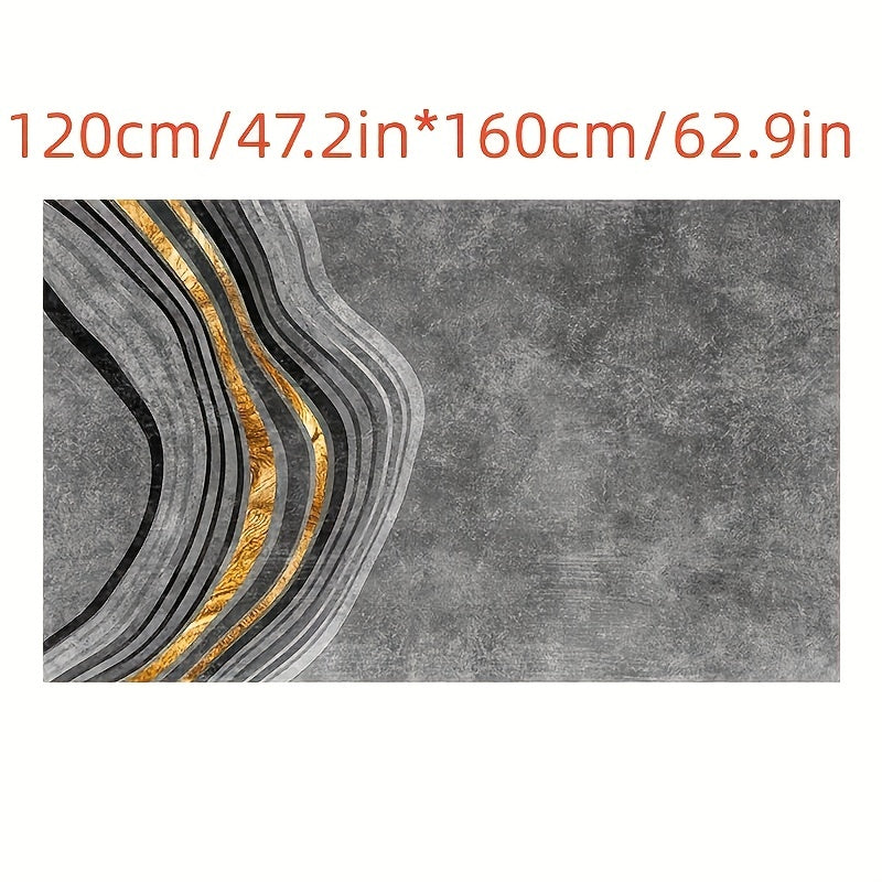 Light Grey Geometric Pattern Indoor Mat Crystal Velvet Area Rug