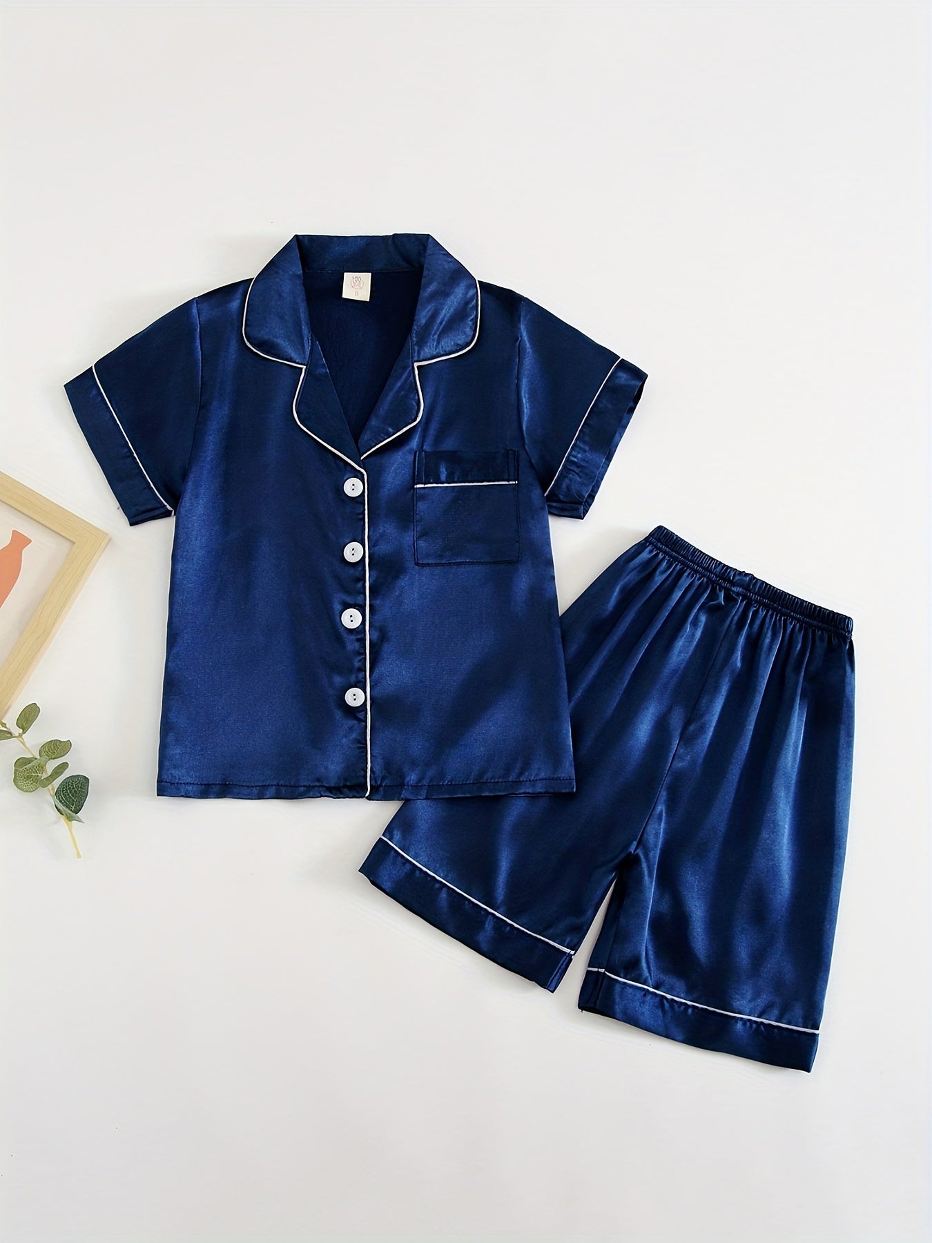 Boys Casual Pajamas Set Short Sleejsonves Tops & Bottoms