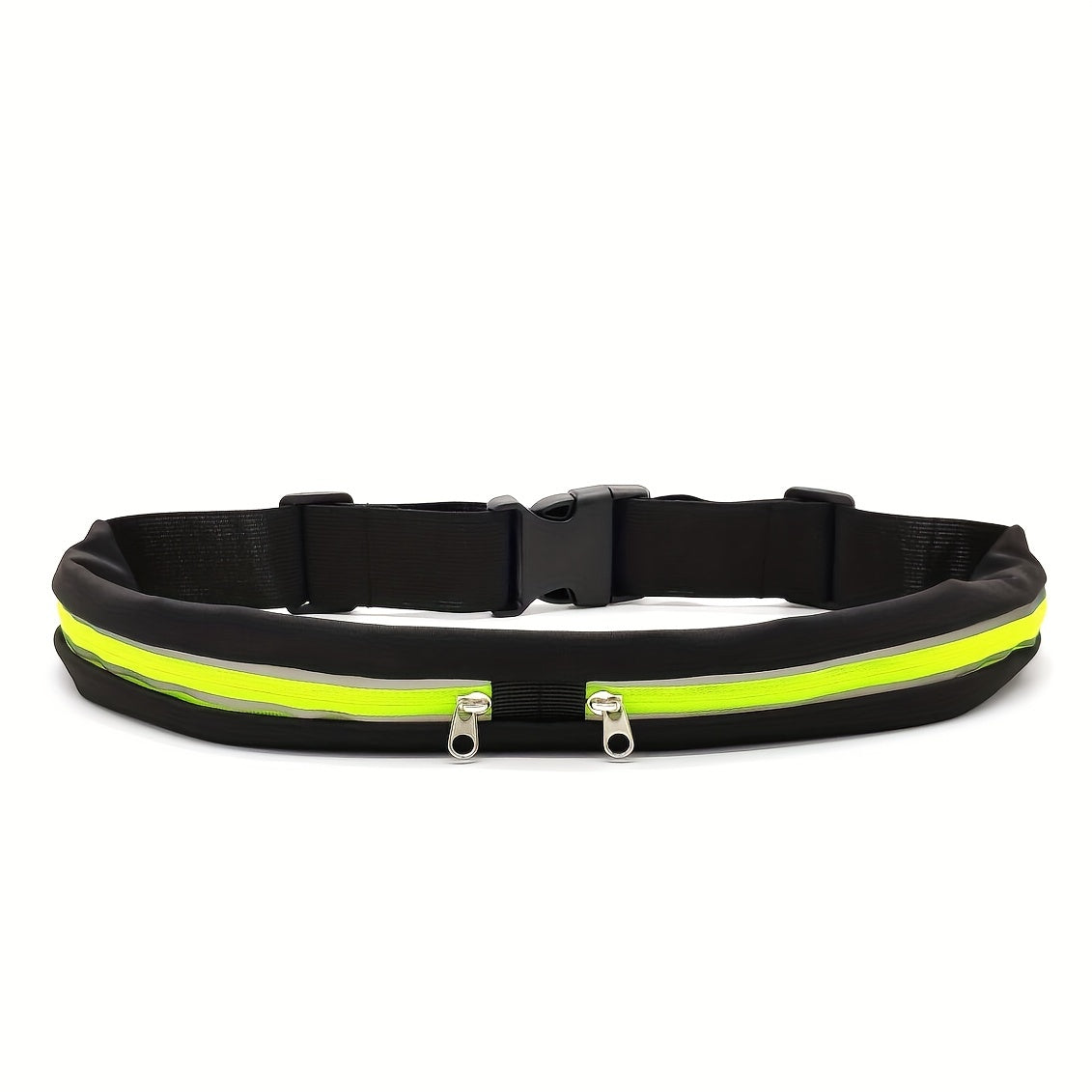 Waterproof Reflective Running Belt with Double Pockets for Keys and Wallet