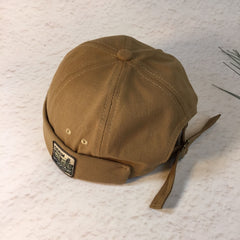 Retro Cotton Brimless Hat With Adjustable Cuff